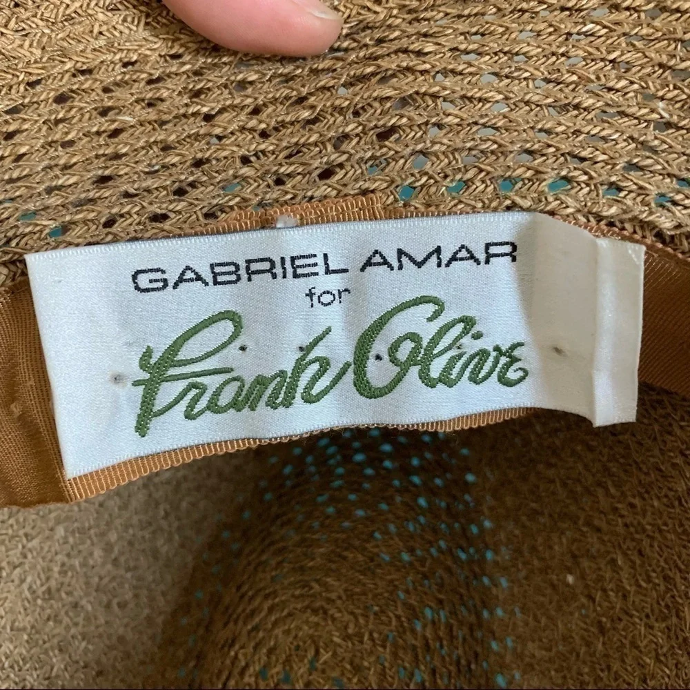 Gabriel Amar Frank Olive Woven Fedora w/ feathers